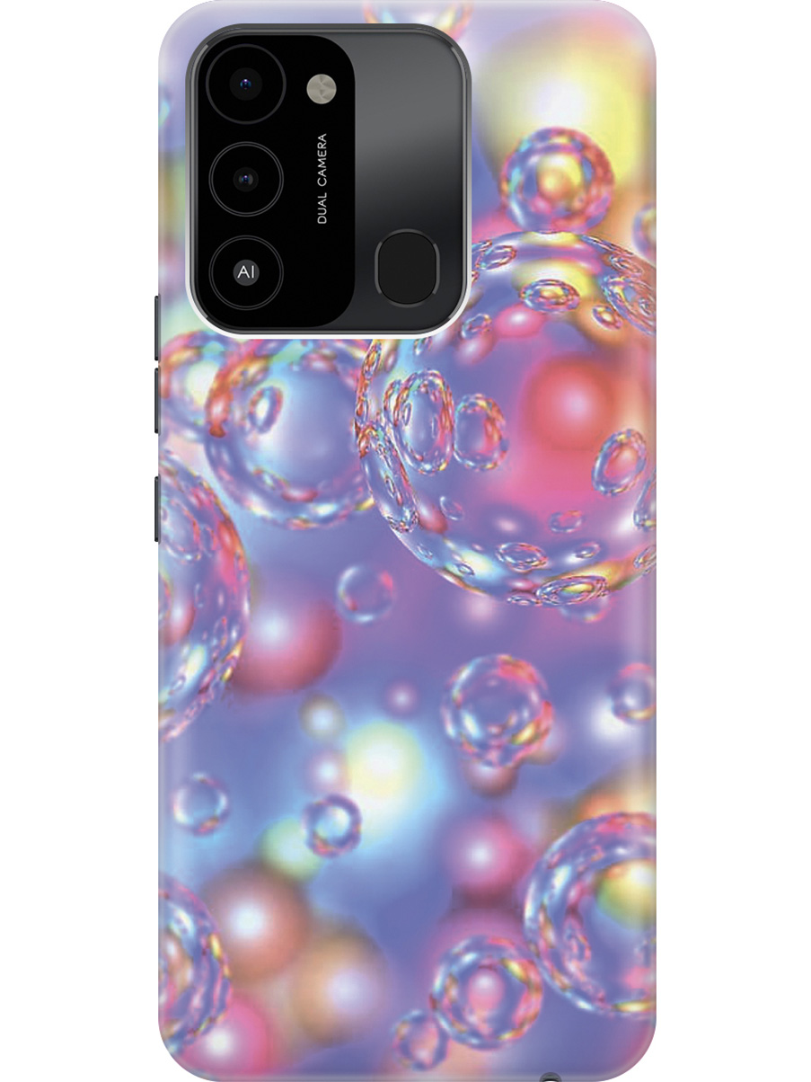 

Силиконовый чехол на Tecno Spark 8C "Необычные пузырьки", Белый;розовый;фиолетовый, 20001472