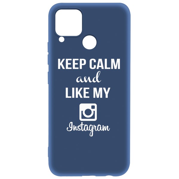 фото Чехол-накладка krutoff silicone case instagram для realme c15 синий