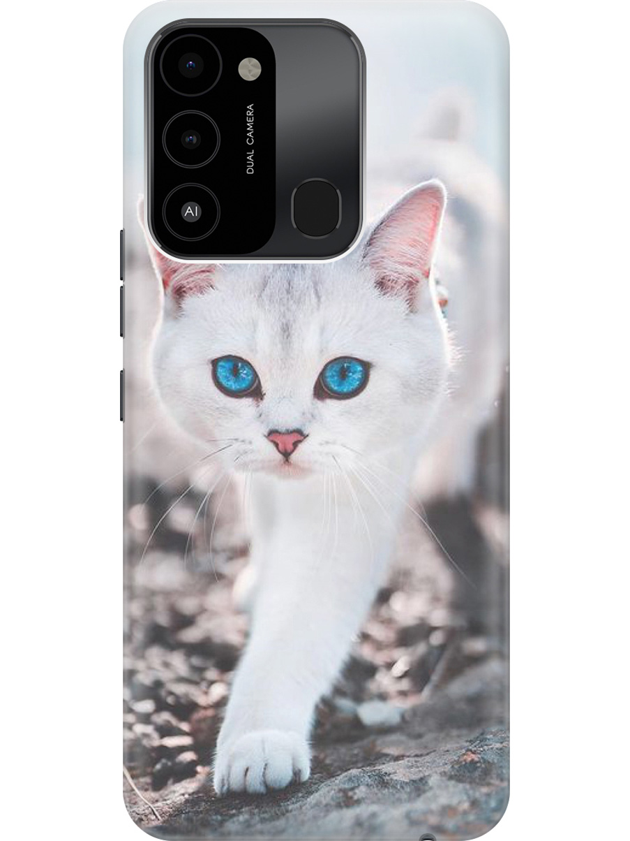 

Силиконовый чехол на Tecno Spark 8C "Голубоглазый кот", Белый;серый;синий, 20001472