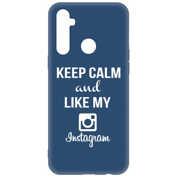 фото Чехол-накладка krutoff silicone case instagram для realme 6i синий