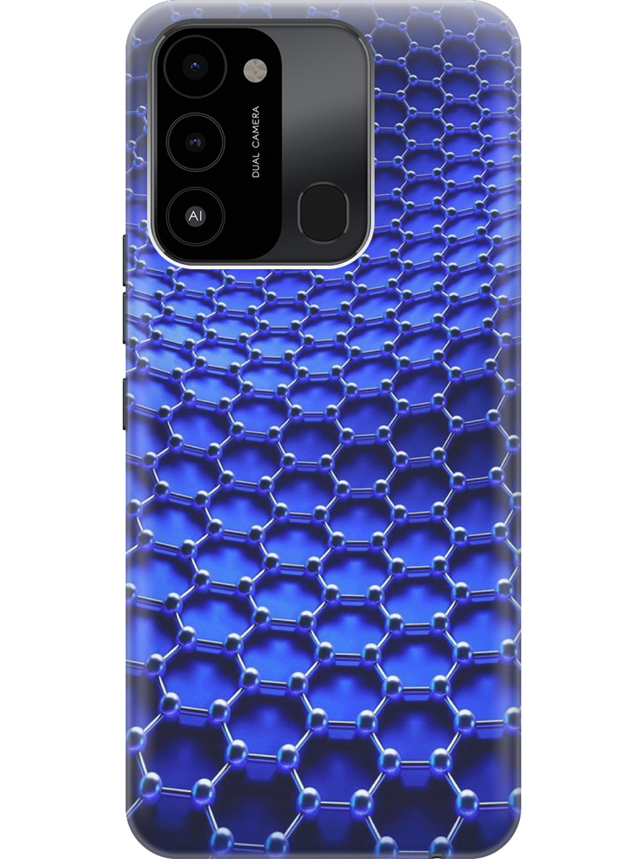 

Силиконовый чехол на Tecno Spark 8C "Молекулярная цепь", Синий;черный, 20001472