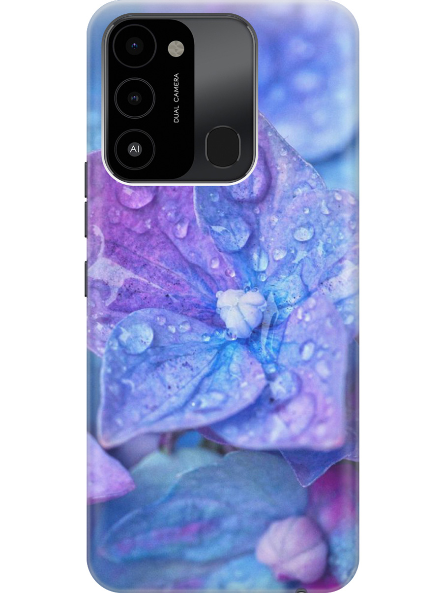 

Силиконовый чехол на Tecno Spark 8C "Голубой цветочек", Голубой;фиолетовый, 20001472