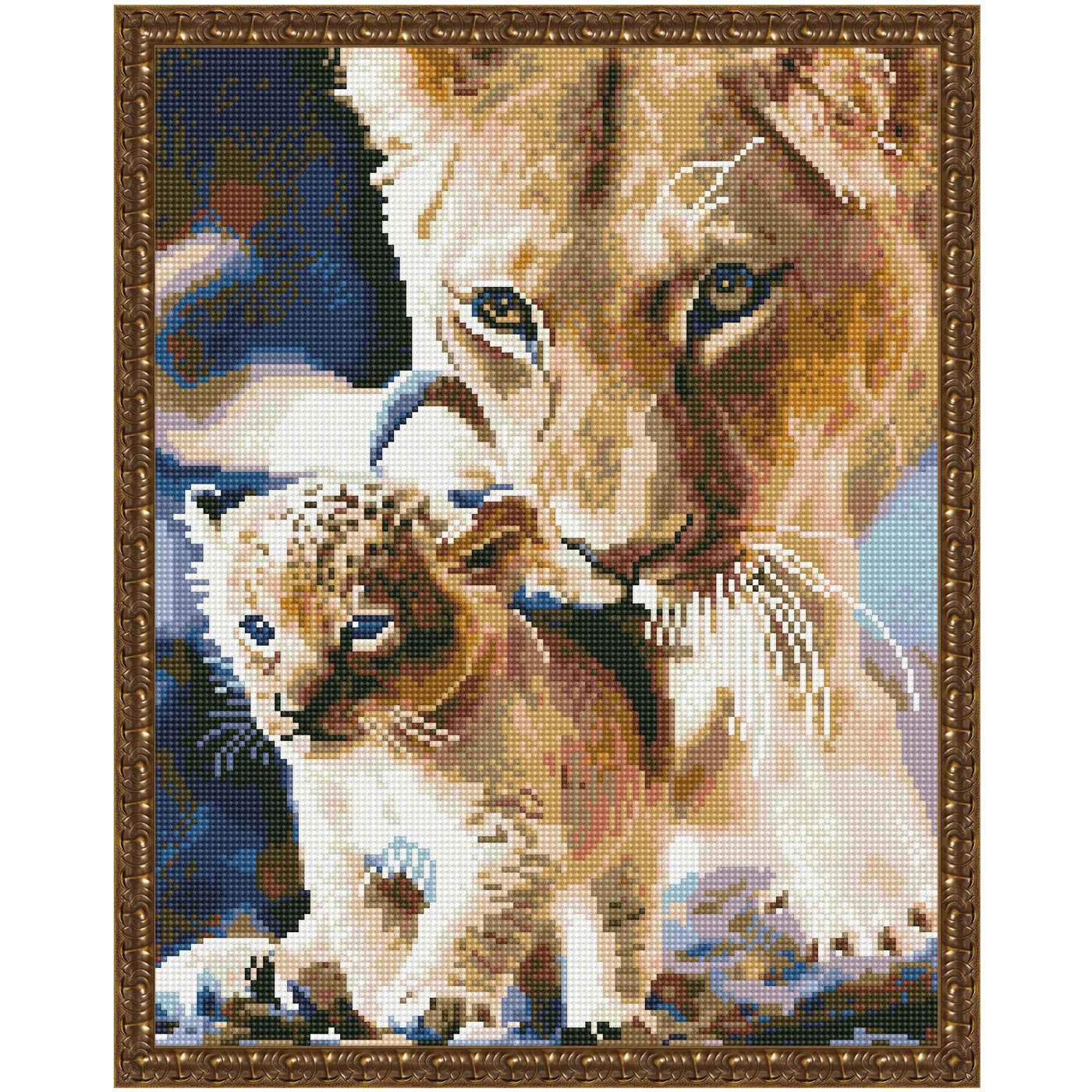 

Картина мозаикой с нанесенной рамкой Molly Мама всегда рядом KM0957, 26 цветов, 40x50 см