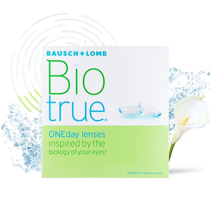 Контактные линзы Bausch + Lomb, Biotrue ONEday lens, однодневные, -1.25 / 8.6, 90 шт.