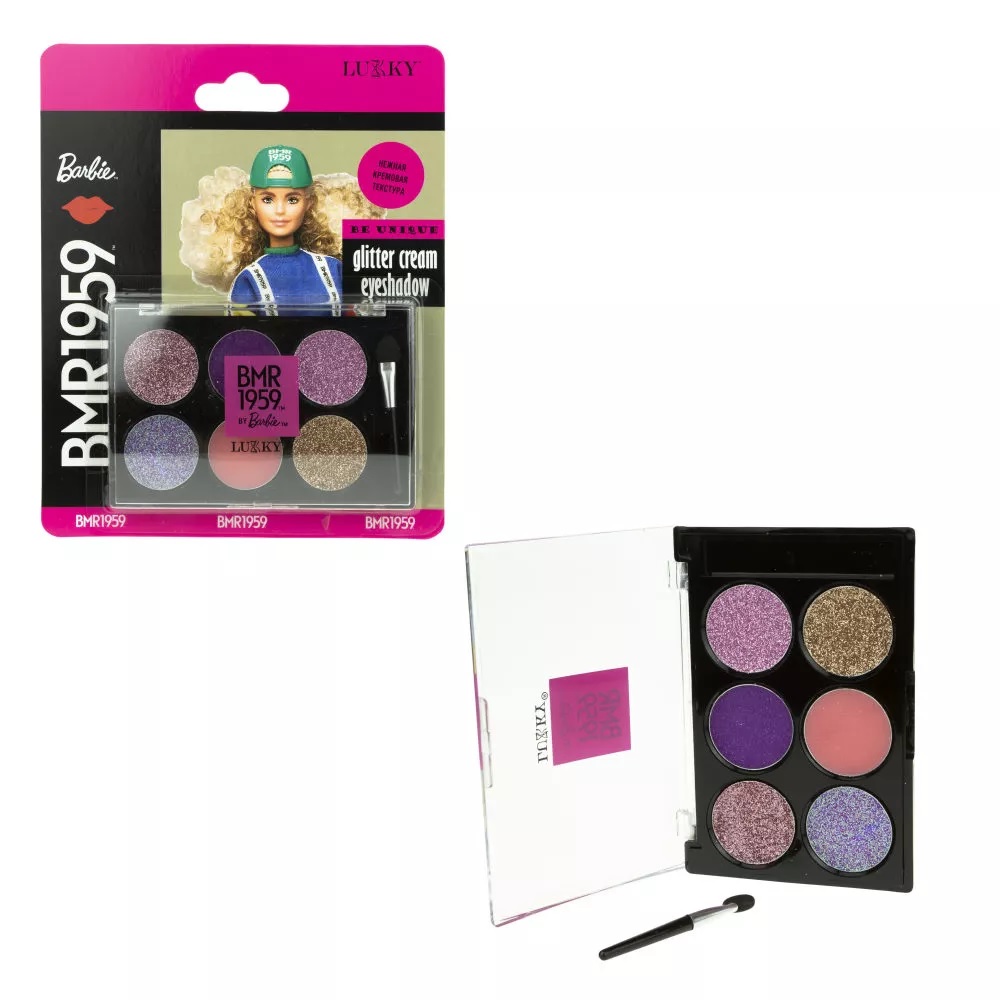 

Крем-тени для век с блёстками Lukky Barbie, 6 цветов Т20065