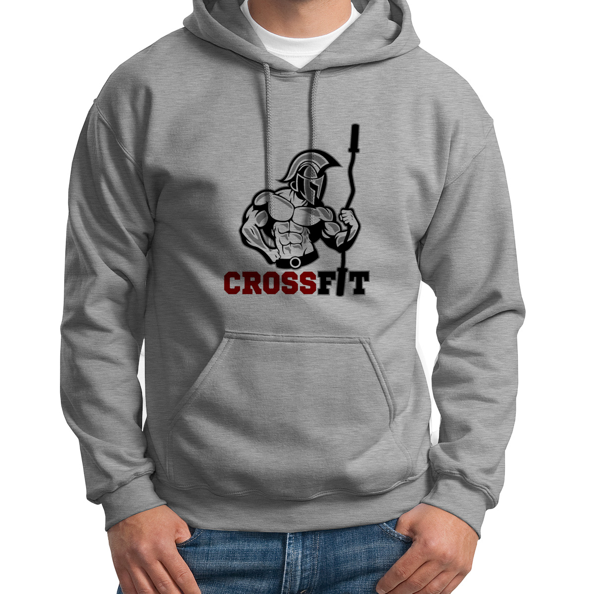 

Худи унисекс CoolPodarok Crossfit Кроссфит серое 46 RU, Серый, S0113472
