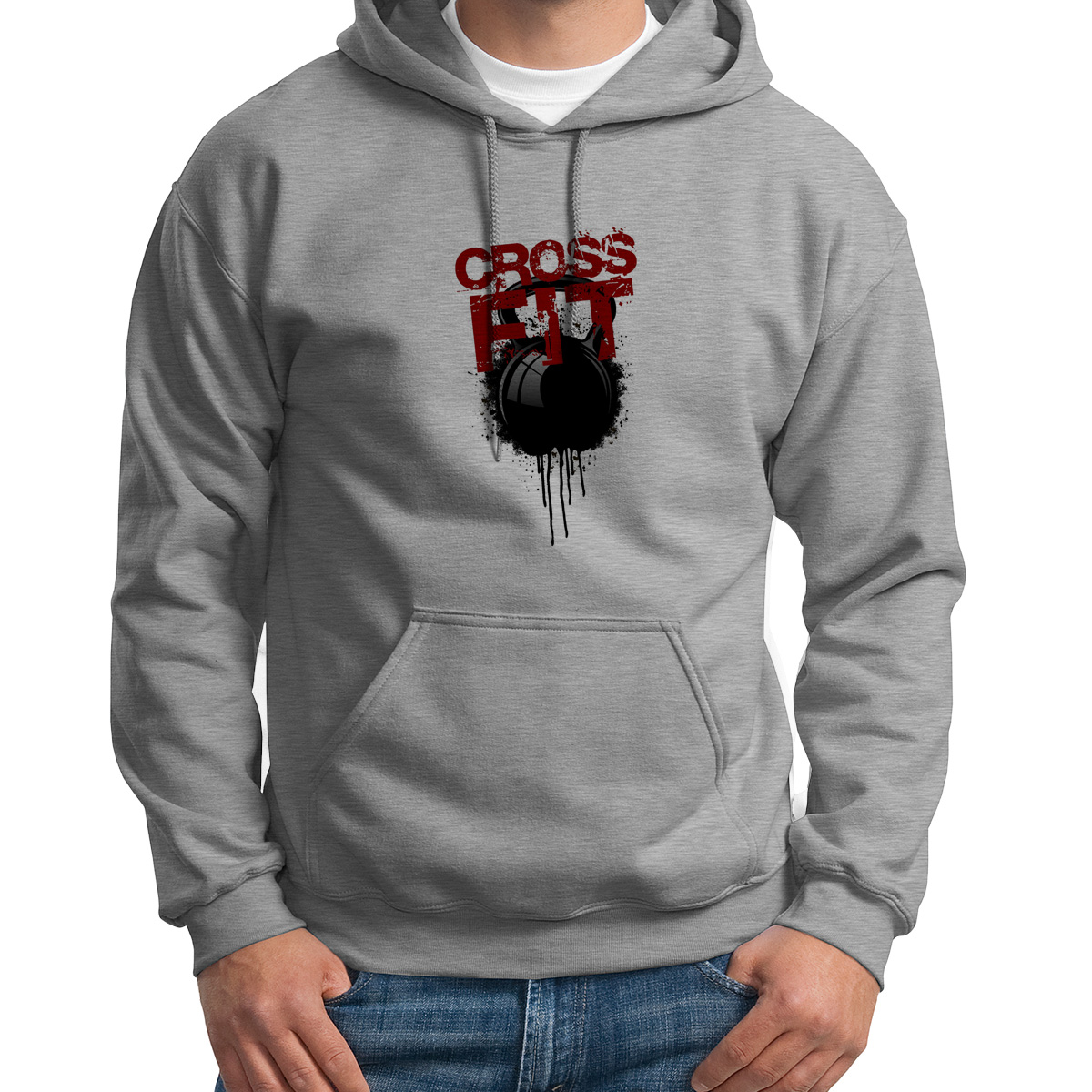 

Худи унисекс CoolPodarok Crossfit Кроссфит серое 46 RU, Серый, S0113471