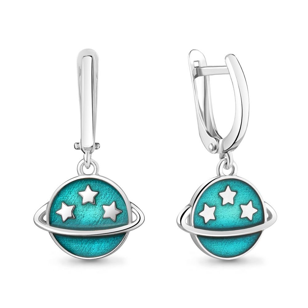 

Серьги из серебра с эмалью Aquamarine 33939_925_р, 33939_925_р