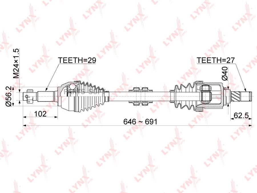 

LYNXAUTO CD-1115 Привод в сборе лев.NISSAN Teana(J32) 2.5 08 1шт