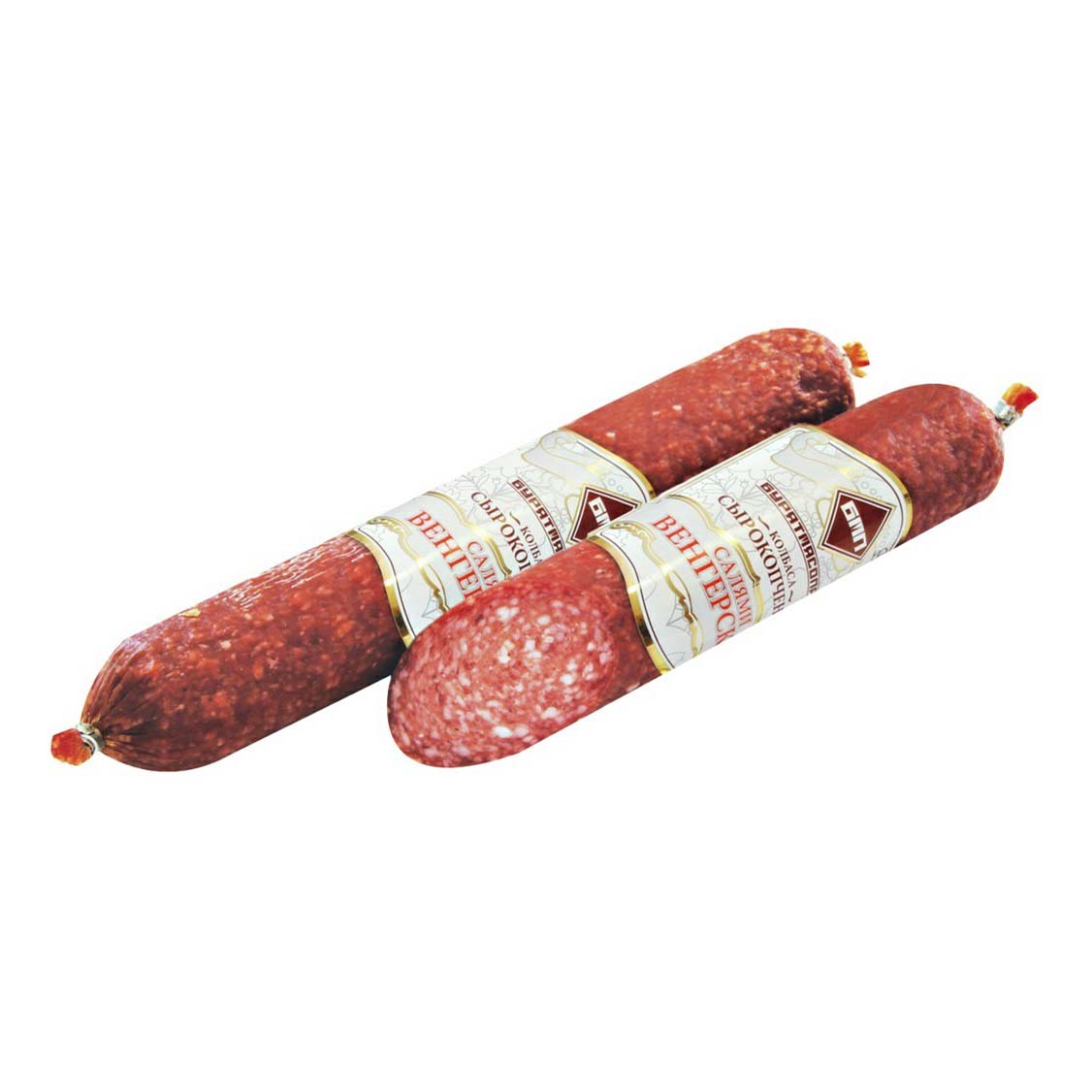 

Колбаса сырокопченая Бурятмясопром Салями Венгерская +-300 г