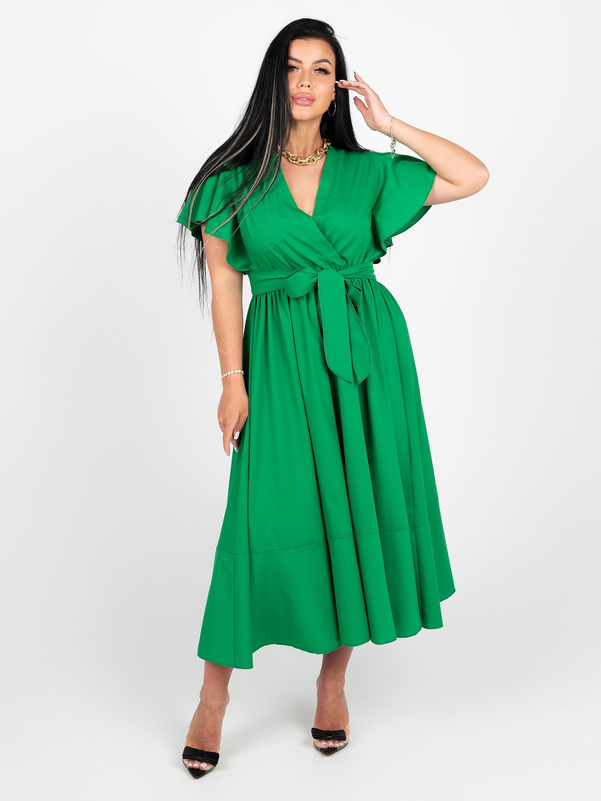 Платье женское INSTINITY Маргарита зеленое 42 RU