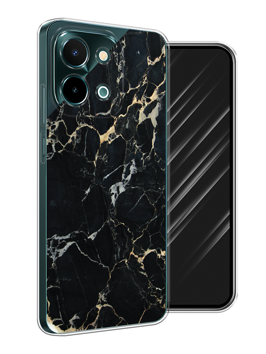 

Чехол Awog на Vivo Y28 4G "Черный мрамор уголок", Черный;золотистый, 2611650-1