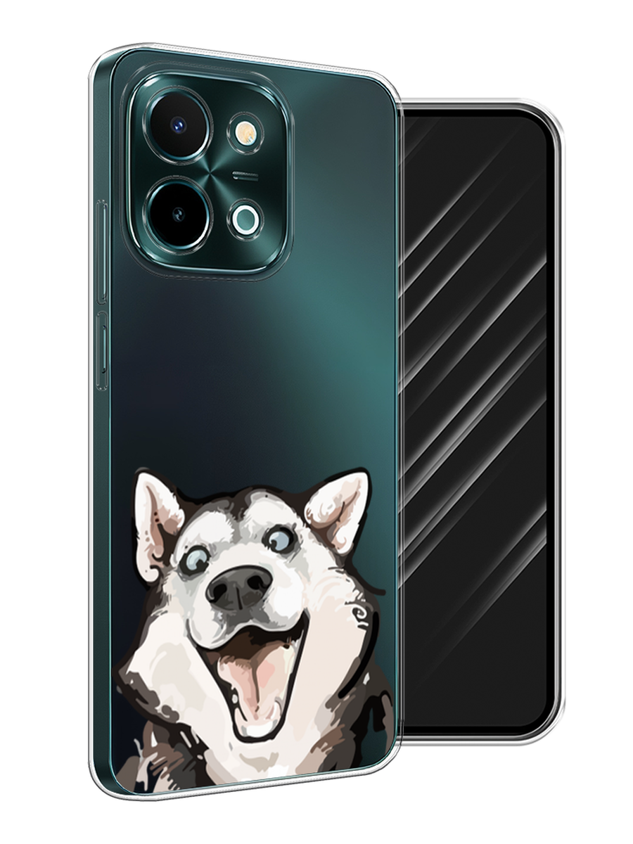 

Чехол Awog на Vivo Y28 4G "Радостный хаски", Белый;голубой;черный, 2611650-1