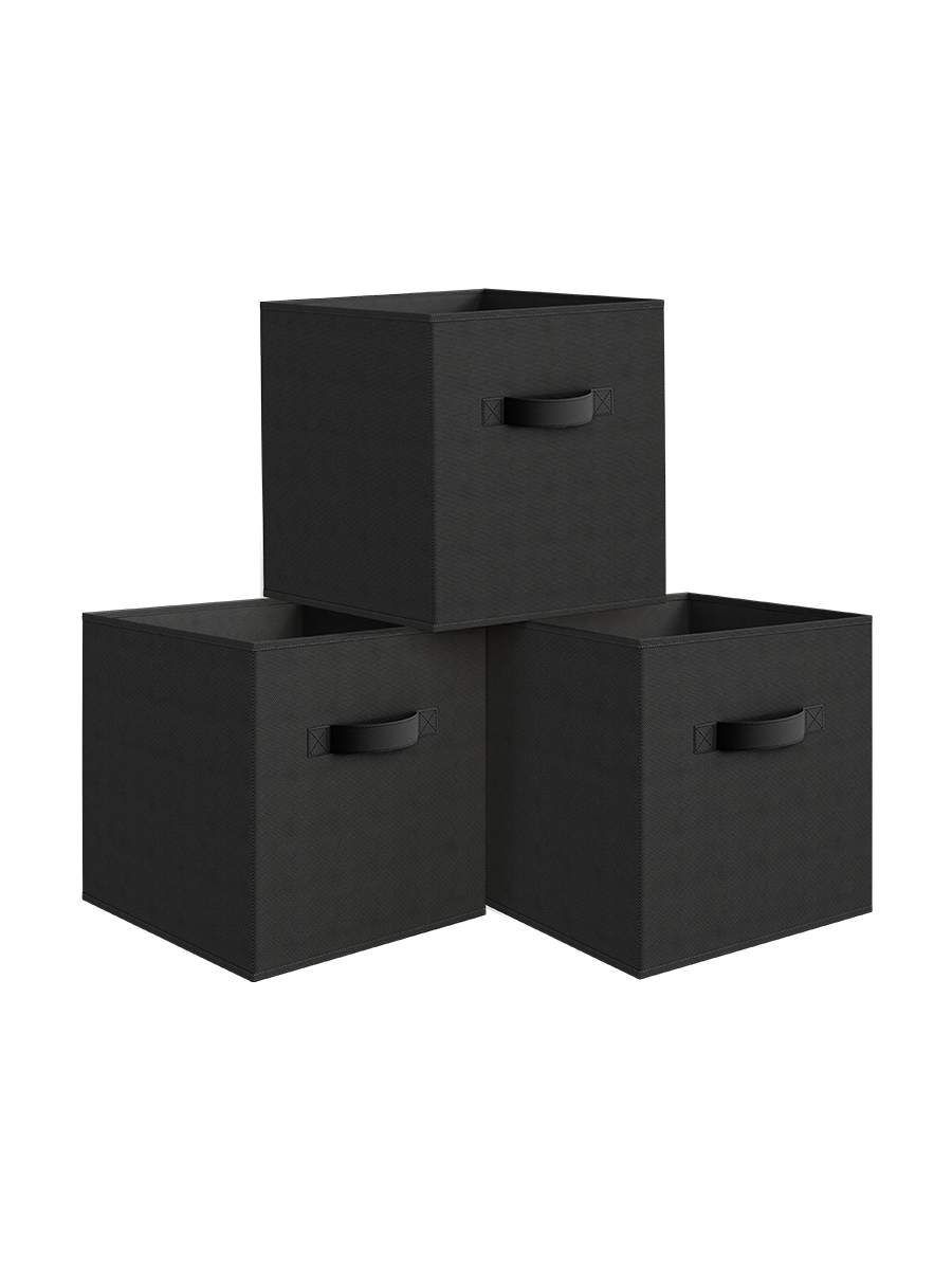 

Набор коробов стеллажных Valiant без крышки 3 шт 28х28х28 см BASIC черный, BOX-3K
