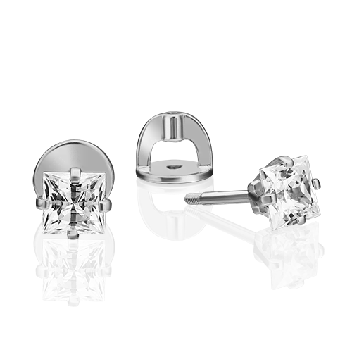 

Серьги пусеты из золота PLATINA jewelry 02-4549, фианит, 02-4549