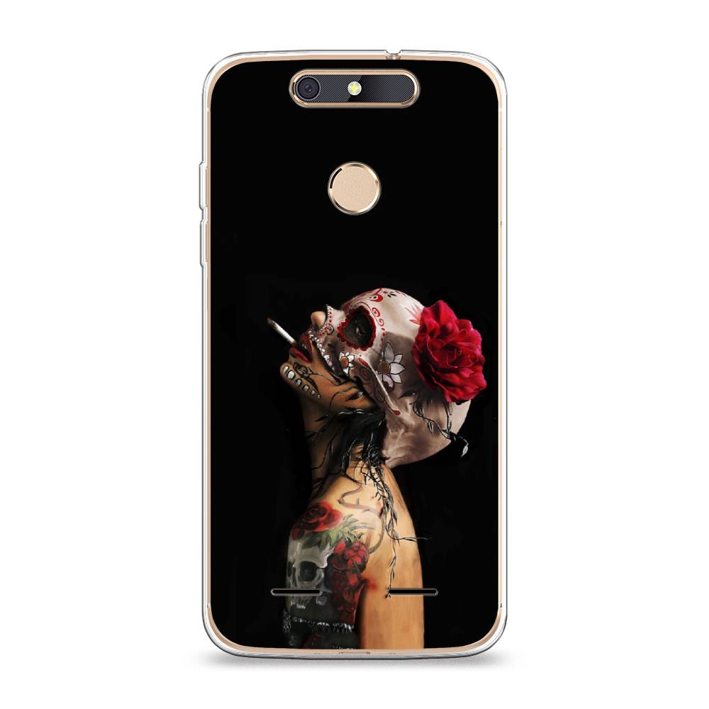 

Чехол Awog на ZTE Blade V8 mini / ЗТЕ Блэйд V8 mini "Девушка с черепом", 131950-9