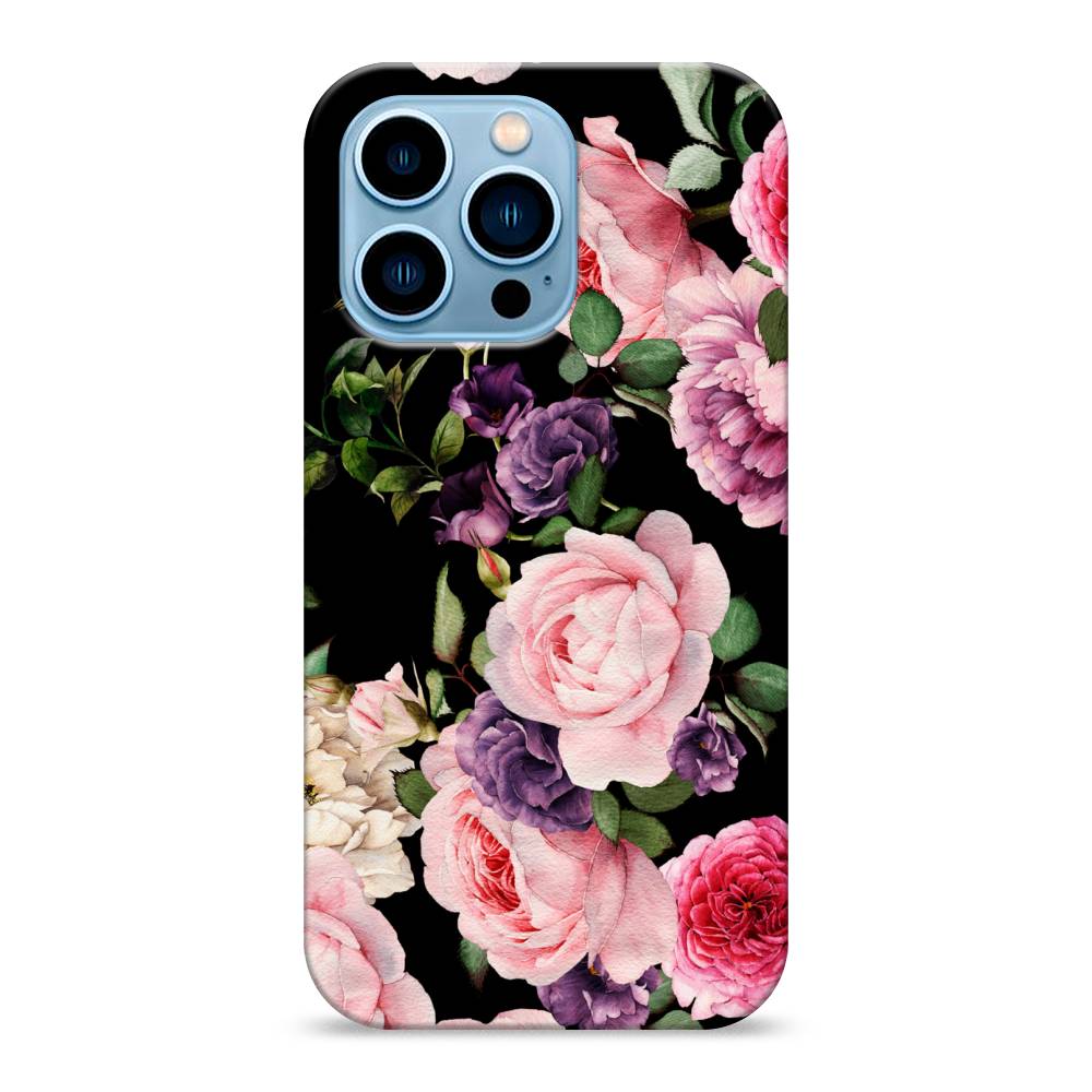 

Пластиковый чехол "Пионы на черном" на Apple iPhone 13 Pro, 14320-6