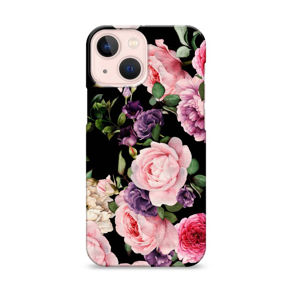

Пластиковый чехол "Пионы на черном" на Apple iPhone 13 mini, 14120-6