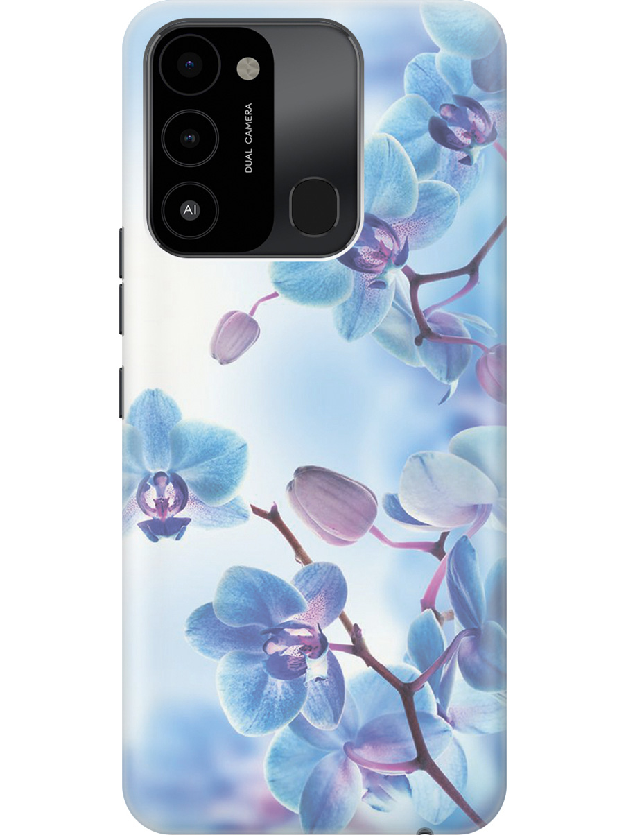 

Силиконовый чехол на Tecno Spark 8C "Голубые орхидеи", Голубой;серый, 20001472