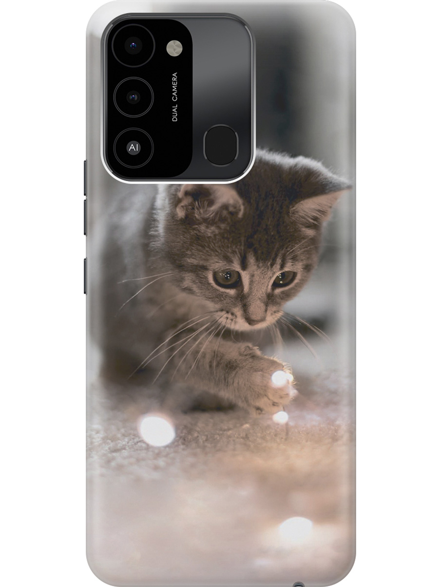 

Силиконовый чехол на Tecno Spark 8C "Котенок и свет", Белый;коричневый;серый, 20001472