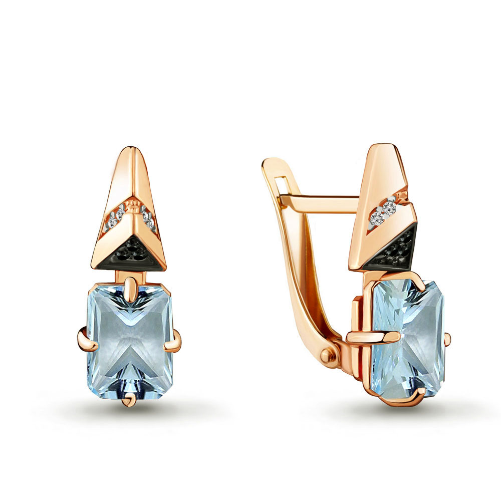 

Серьги из серебра с топазом Aquamarine 4474902Ч_925_з, 4474902Ч_925_з