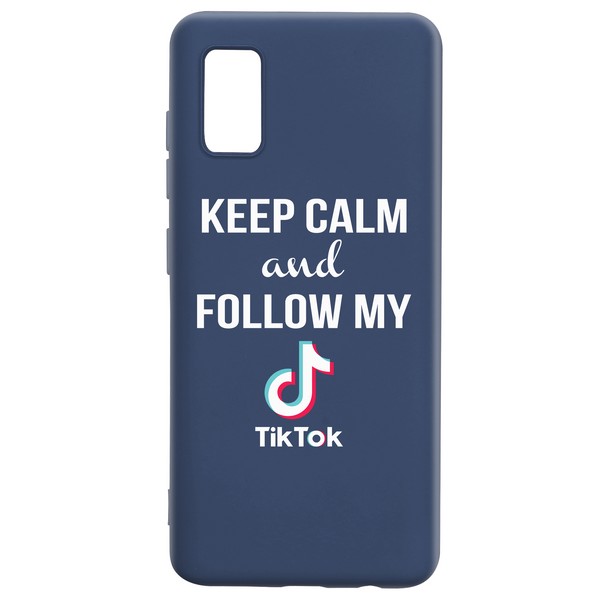 фото Чехол-накладка krutoff silicone case tiktok для samsung galaxy a41 (a415) синий