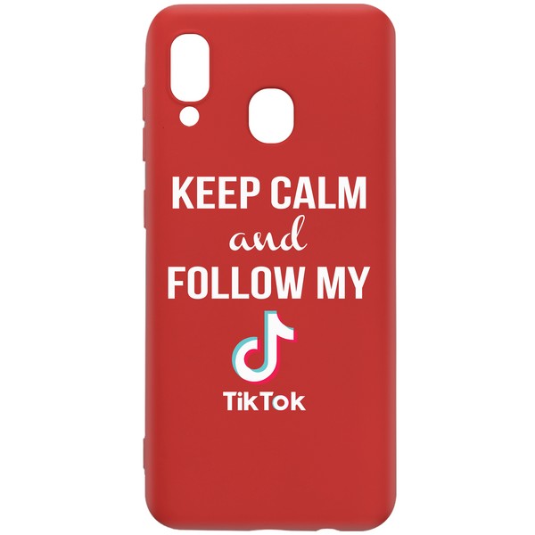 фото Чехол-накладка krutoff silicone case tiktok для samsung galaxy a40 (a405) красный