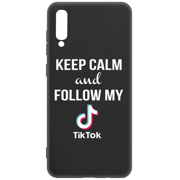 фото Чехол-накладка krutoff silicone case tiktok для samsung galaxy a70 (a705) черный