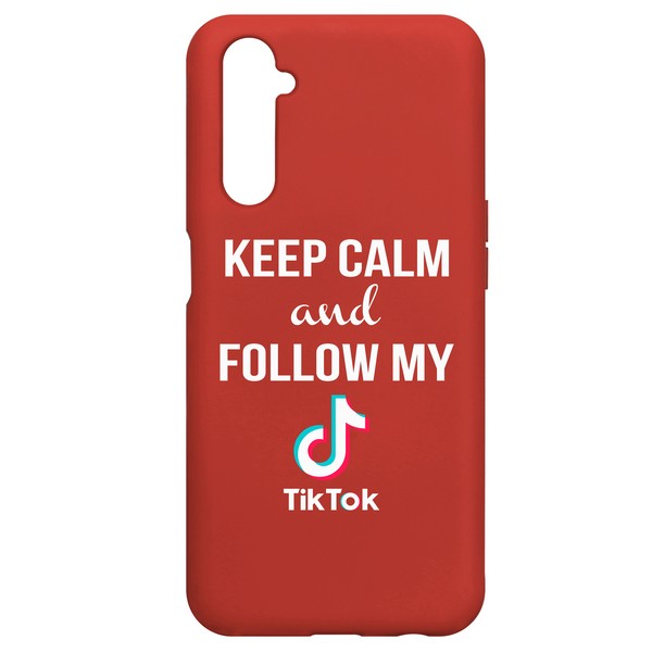 фото Чехол-накладка krutoff silicone case tiktok для realme 6 pro красный