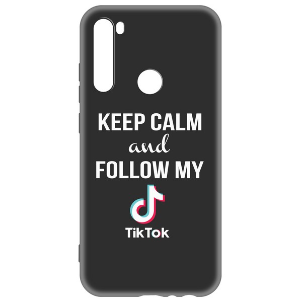 фото Чехол-накладка krutoff silicone case tiktok для xiaomi redmi note 8 (черный)