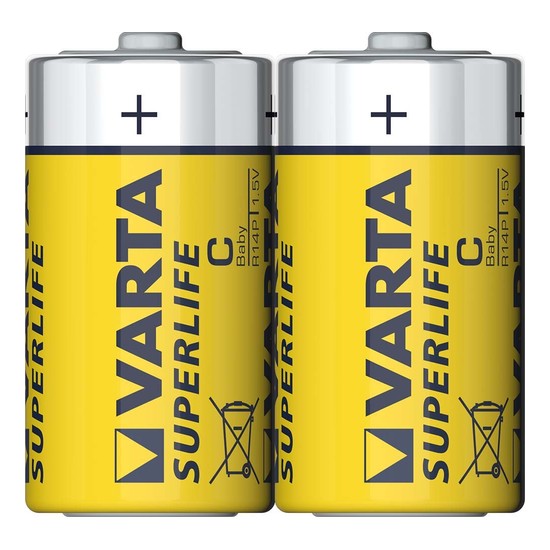Батарейка C солевая Varta Superlife R14 в термопленке 2шт. 02014101302 солевая батарейка jazzway