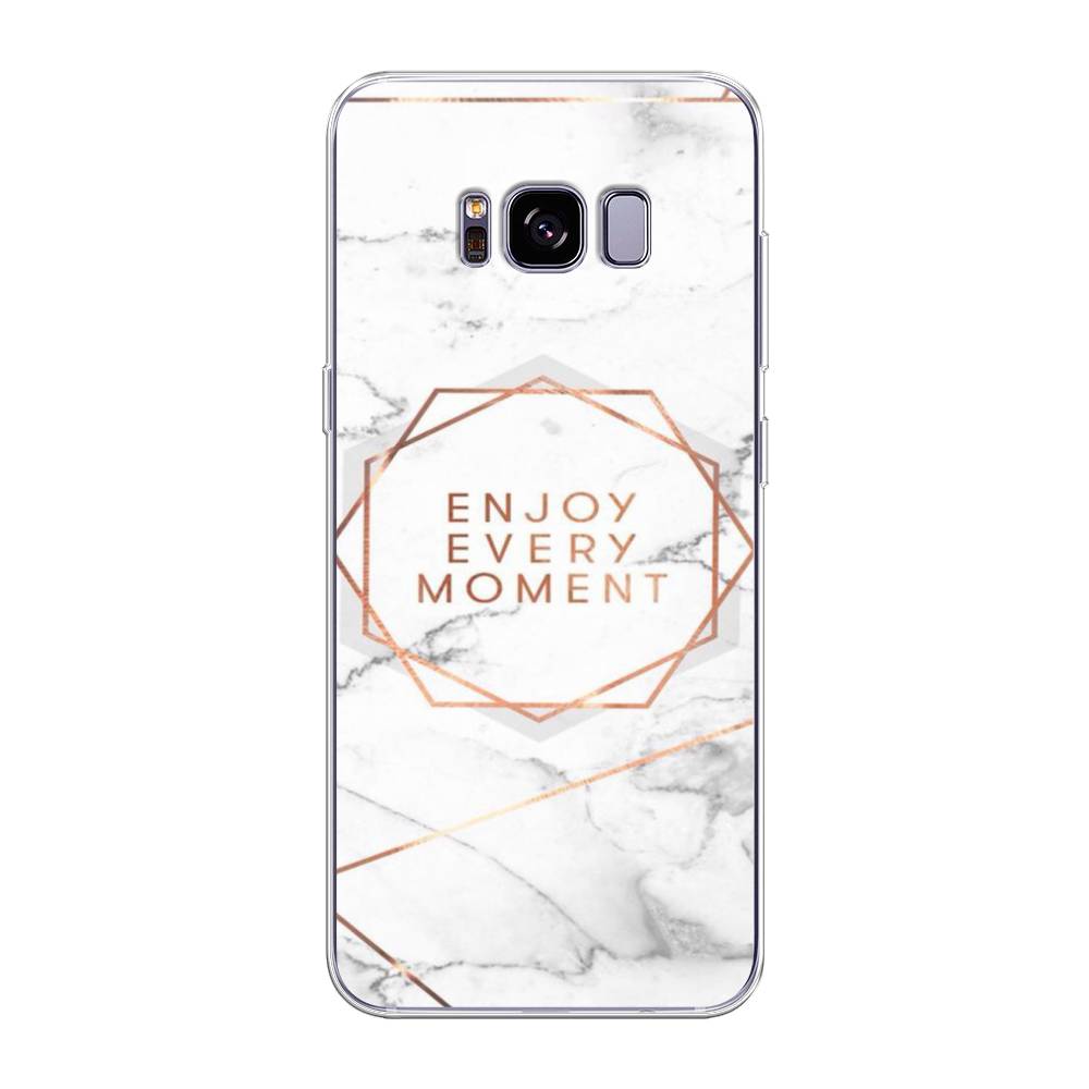 

Чехол Awog на Samsung Galaxy S8 + "Enjoy every moment мрамор", Белый;розовый;серый, 24850-7