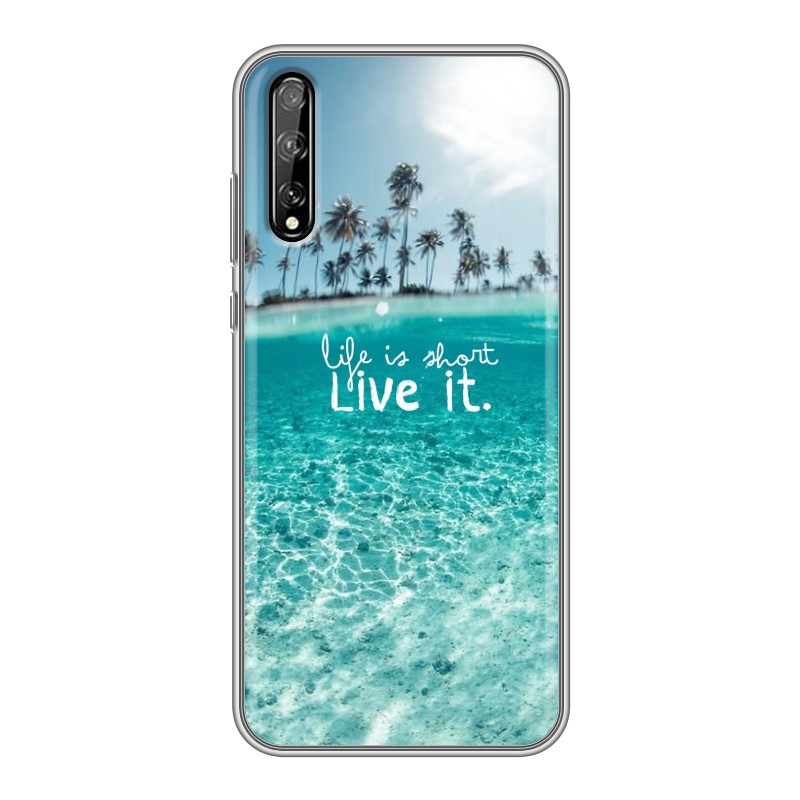 

Пластиковый транспарентный чехол для Huawei Y8p, 74855