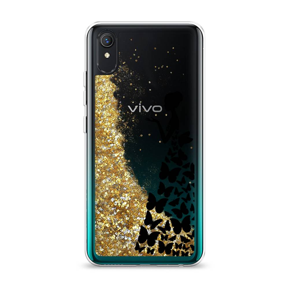 

Жидкий чехол с блестками "Дама в бабочках" на Vivo Y1s, 263290-1