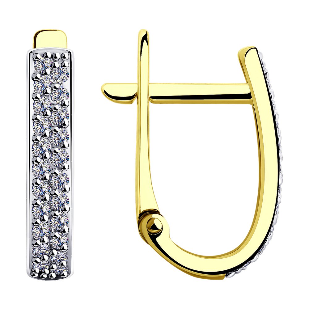

Серьги из желтого золота SOKOLOV 028585-2, фианит, 028585-2