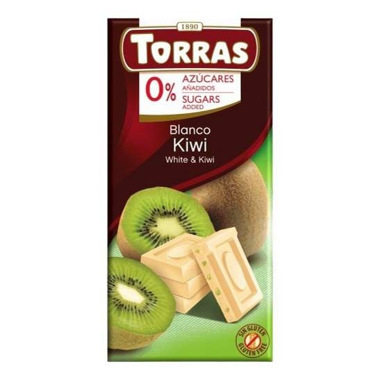 Шоколад Torras белый с кусочками киви 75 г