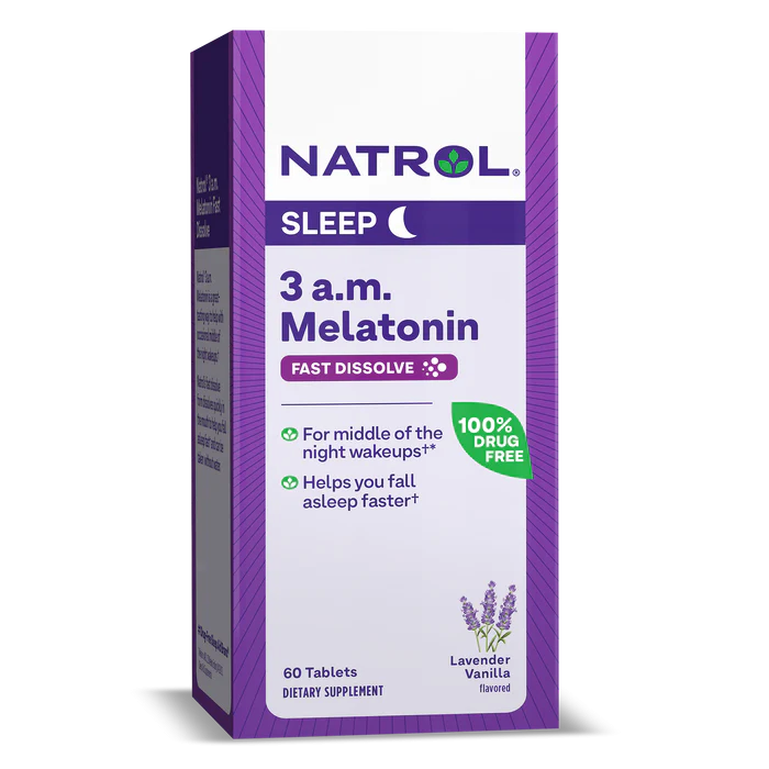 Мелатонин 3 А.М. Natrol со вкусом Лаванда Ваниль таблетки 60 шт