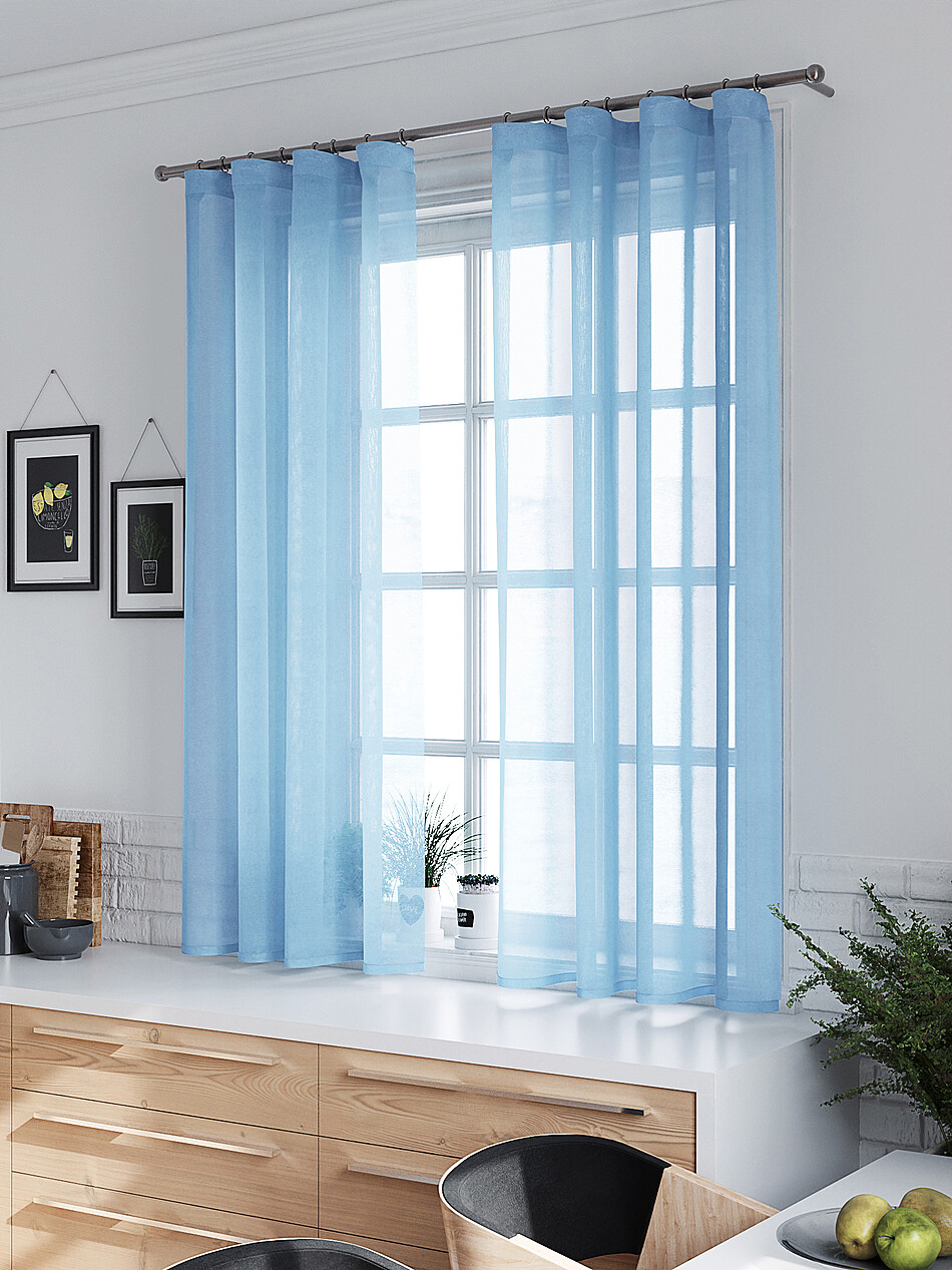 

Тюль Miazzo 300х180 см Голубая в гостиную детскую спальню Турция