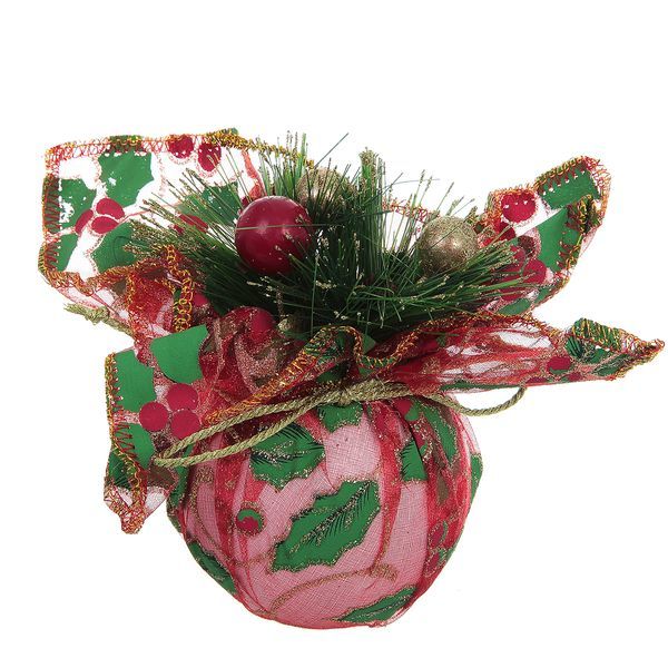 

н.г.шар ручной работы в ткан.мешочке с рисунком с цветком d=8см в пак.4цв. Е91082-dg