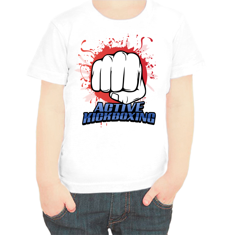 

Футболка мальчику белая 24 р-р active kickboxing, Белый, fdm_active_kickboxing