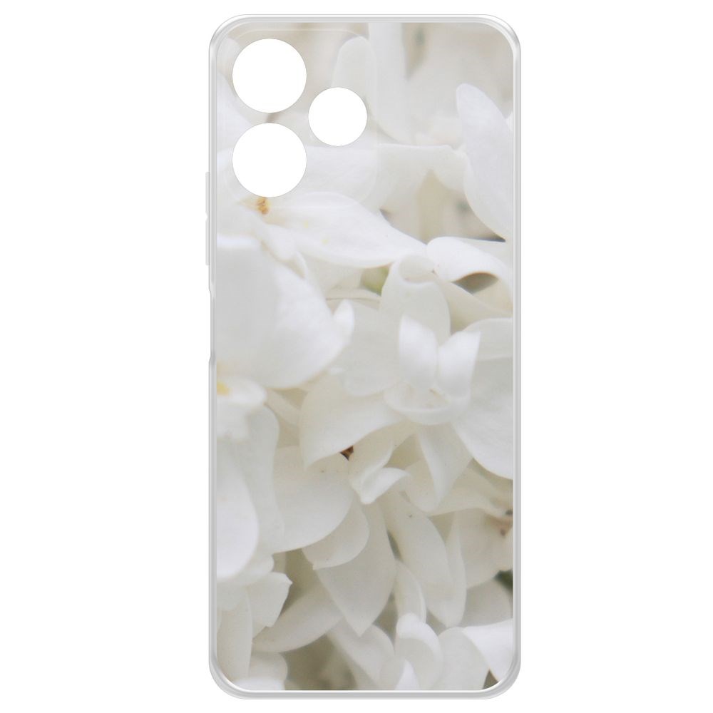 

Чехол-накладка Krutoff Clear Case Белые лилии для Xiaomi Poco M6 Pro 5G, Прозрачный