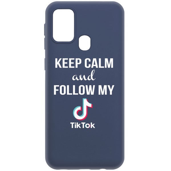 фото Чехол-накладка krutoff silicone case tiktok для samsung galaxy m31 (m315) синий