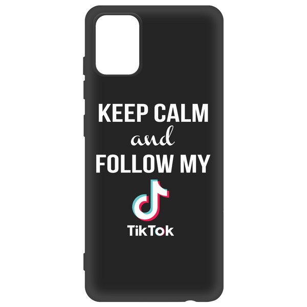 фото Чехол-накладка krutoff silicone case tiktok для samsung galaxy a71 (a715) черный