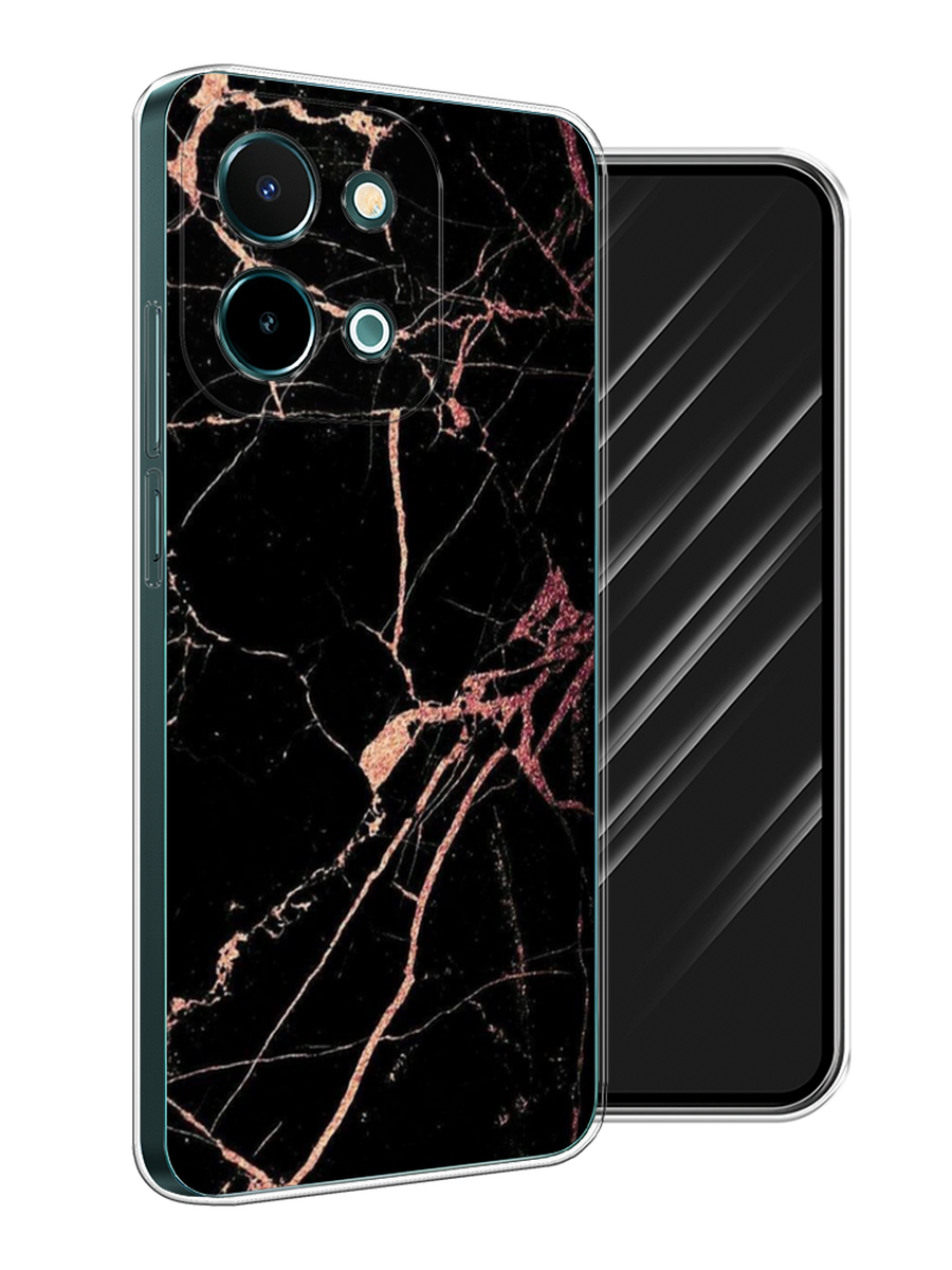 

Чехол Awog на Vivo Y28 4G "Мрамор розовое золото", Черный;розовый, 2611650-1