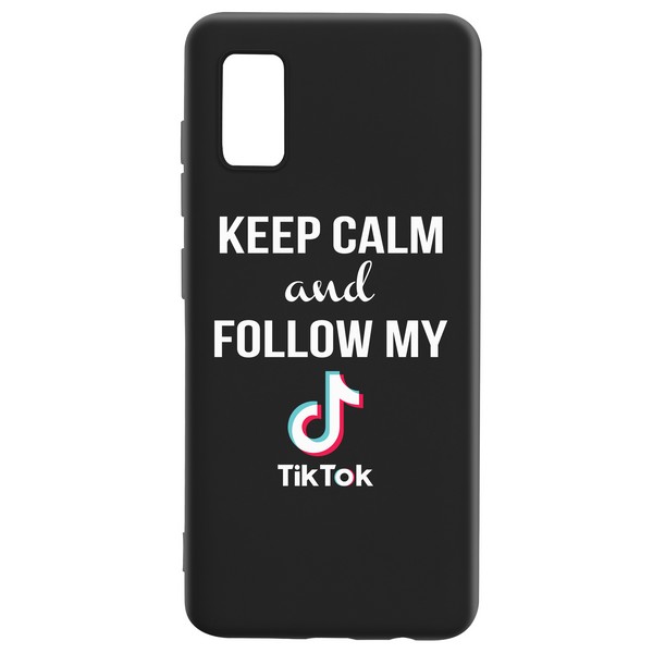 фото Чехол-накладка krutoff silicone case tiktok для samsung galaxy a41 (a415) черный