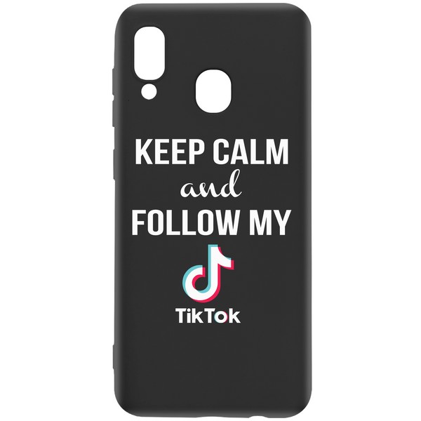 фото Чехол-накладка krutoff silicone case tiktok для samsung galaxy a40 (a405) черный