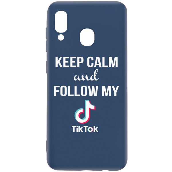 фото Чехол-накладка krutoff silicone case tiktok для samsung galaxy a40 (a405) синий