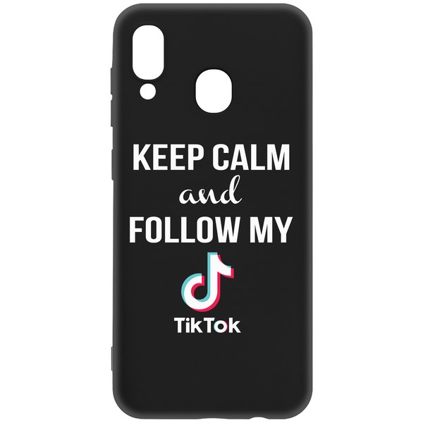 фото Чехол-накладка krutoff silicone case tiktok для samsung galaxy a20/ a30 (a205/a305) черный