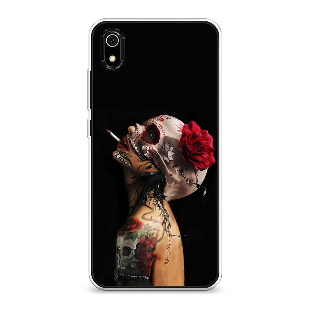 

Чехол Awog на Xiaomi Redmi 7A "Девушка с черепом", Разноцветный, 35450-9