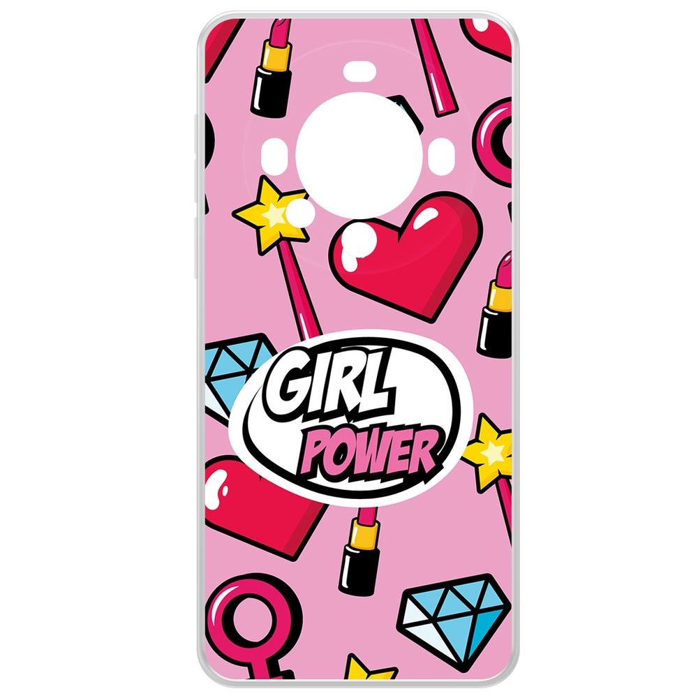 

Чехол-накладка Krutoff Clear Case Girl Power для Huawei Mate 60 Pro, Прозрачный